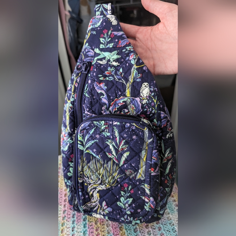 Vera Bradley Harry Potter Mini Sling Backpack in Forbidden Forest Purple